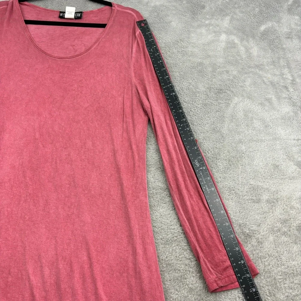 Pyramid Collection Tunic Top‎ Dress Womens M Pink Rayon Peplum Whimsical Dainty